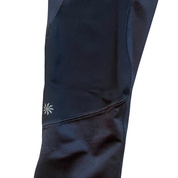 Athleta Wind Warrior Leggings Zip Ankle Full Length Mid Rise Black Small Tall ST - Picture 5 of 12